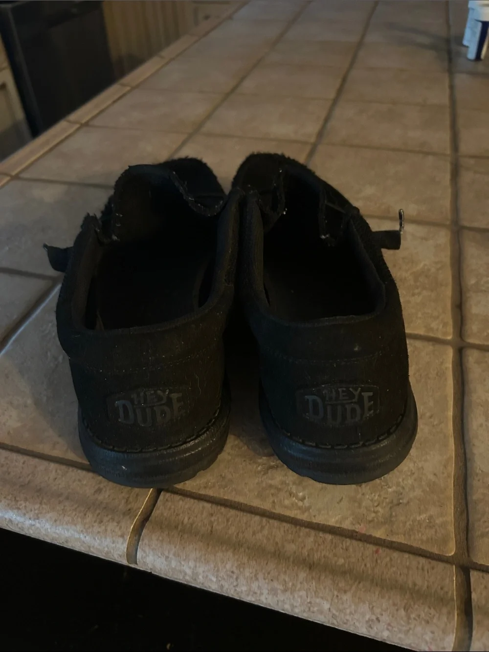 Hey Dude Kids Black Canvas Slip-On Moccasins